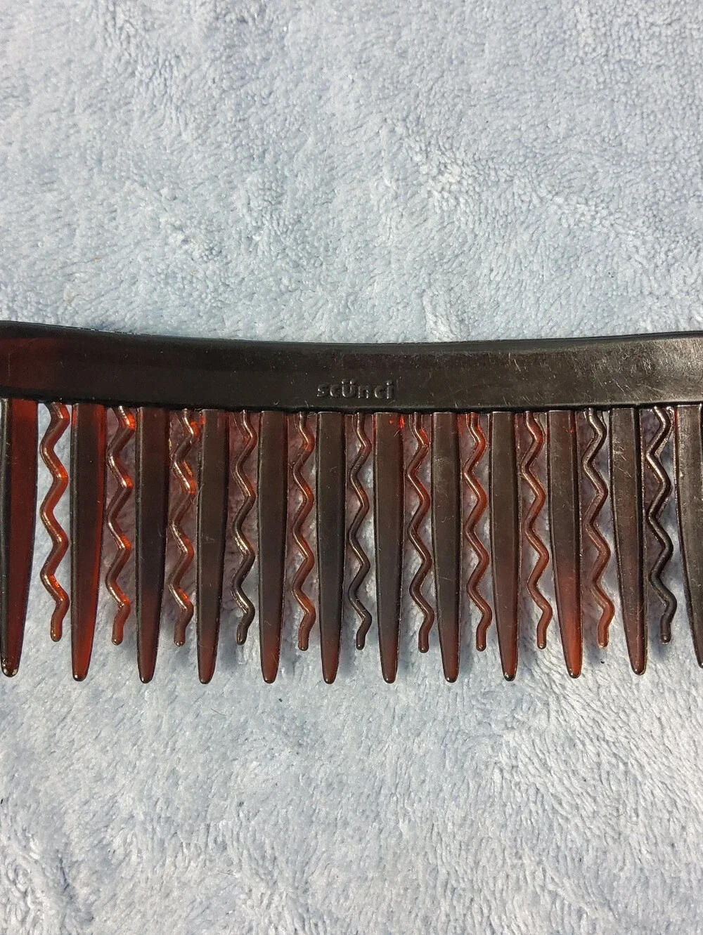 Vintage Scunci Side Hair Comb Translucent Amber Tortoiseshell Retro 90s Y2K 4